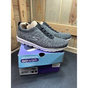Skechers Go Walk Classic Radiant Moon Womens Shoes Size 8 Black/White